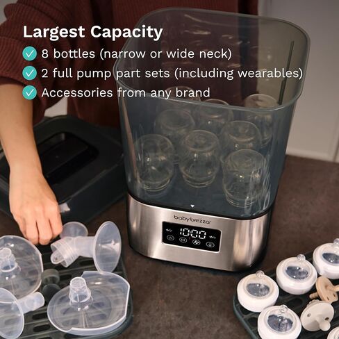 Baby Brezza 10 Minute SuperQuick Bottle Sterilizer + Dryer - Fits 8 Bottles in Kuwait