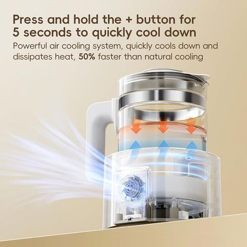 Instant Water Warmer, Baby Bottle Warmer with Faster Cooling Fan and LCD Display, Baby Milk Warmer, Electric Kettle with 6 Temperature Control Presets, Breastmilk Warmer, Boil Tea, Coffee in Kuwait