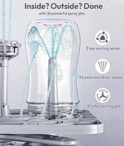 NCVI Large Baby Bottle Washer, Sterilizer and Dryer, Holds 6 Bottles | All-in-One machine,Hospital-Grade Steam Sanitization, 39 Jets, 7 Modes, 72-Hour Storage; Fits Pump Parts, Nipples & Pacifiers in Kuwait