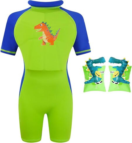 Gogokids Kids Floatation Swimsuit, Toddler One Piece Swimsuits with Armbands, UV 50+ Sun Protection Swimwear for 2-7 Years (26-57lbs) Boys & Girls in Kuwait