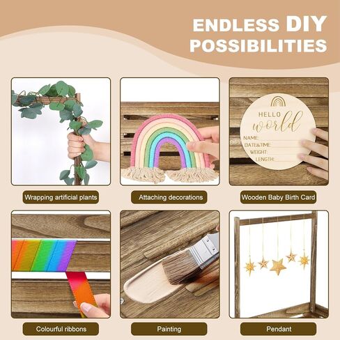 Wooden Baby Shower Crate Closet, Baby Basket with Handle, Personalized Baby Gifts Basket, Storage Basket, Newborn Boy Girl Welcome Gift for New Mom Parents in Kuwait