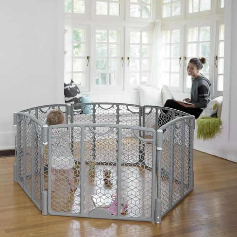 Evenflo Versatile Play Space Adjustable Play Area, 6-Panel (Cool Gray) in Saudi Arabia