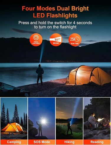 Solar Power Bank 40000mAh PD20W Fast Charging Portable Solar Charger | Built-in 4 Cables, 3 Ports, Dual Bright Flashlight, External Battery Pack for Camping, Hiking, and Outdoor Use, Orange in Kuwait
