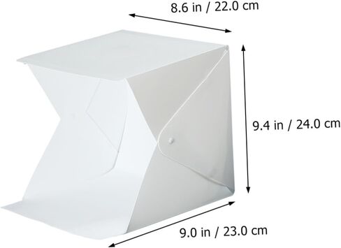 20cm Folding Photography Light Tent with LED Lighting Kit, Portable Mini Photo Studio Softbox with 2 Colored Backdrops for Product and Small Object Photography in Kuwait