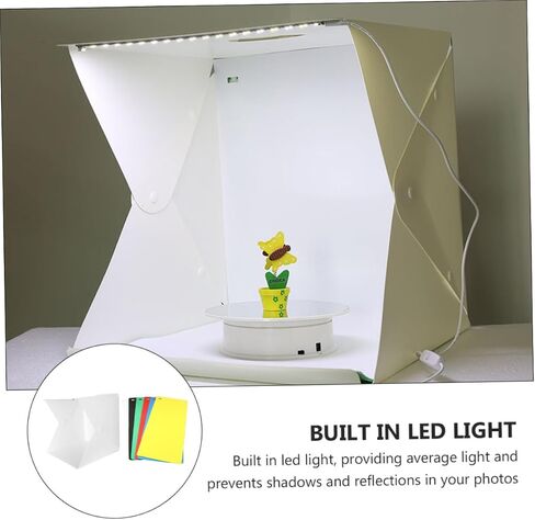 Portable Folding Mini Photo Studio Light Box with Dual LED Light Bars, 6 Color Backdrops, 30cm Photography Tent for Product and Jewelry Shooting in Kuwait