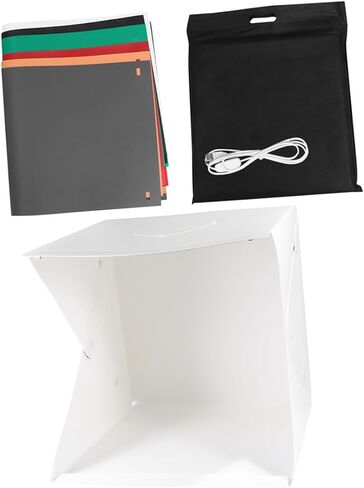 40cm Mini Photo Tent Dual LED Light Bars Portable Foldable Photography Light Box with 6 Color Backdrops for Product Shooting in Kuwait