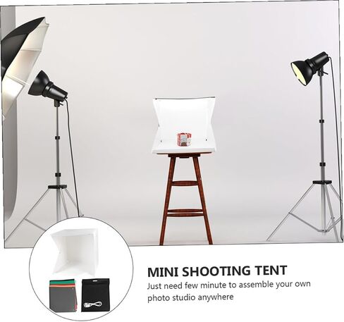 40cm Mini Photo Tent Dual LED Light Bars Portable Foldable Photography Light Box with 6 Color Backdrops for Product Shooting in Kuwait