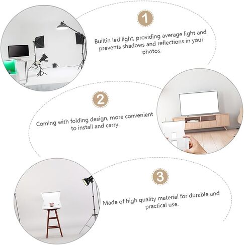 40cm Mini Photo Tent Dual LED Light Bars Portable Foldable Photography Light Box with 6 Color Backdrops for Product Shooting in Kuwait