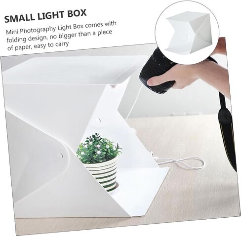 20cm Portable Mini Photo Light Box Kit with Dual LED Strips, Folding Photography Tent with Two Color Backdrops, Soft Lighting Studio for Product and Jewelry Photography in Kuwait