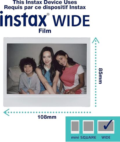 Fujifilm INSTAX Wide 400 Instant Camera - Sage Green with Creative Bundle of Fujifilm Wide Instant Film (Camera + 4 Wide Twin Pack) in Kuwait