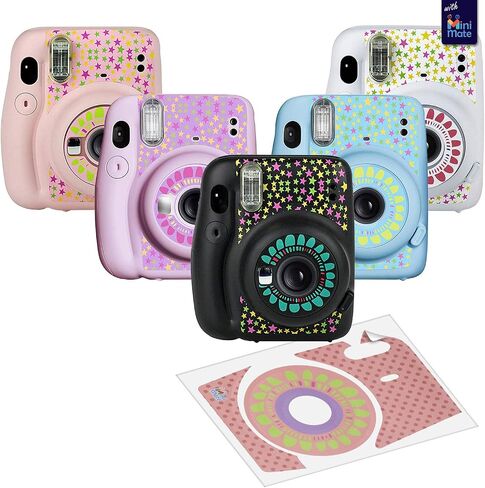 Fujifilm Instax Mini 11 Instant Camera Blush Pink + MiniMate Accessories Bundle + Fuji Instax Film Value Pack (40 Sheets) Accessories Bundle, Color Filters, Album, Frames in Kuwait