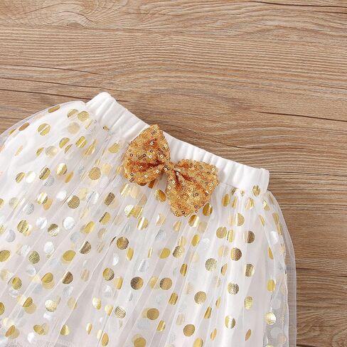 Toddler Kids Baby Girls Birthday Princess Outfits Dress Vest Tank Top Dot Mesh Tutu Skirt in Kuwait
