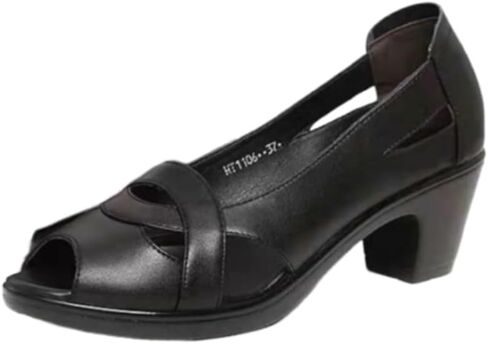 Retro style fish-mouth Roman-style sandals with perforated upper. Summer breathable and comfortable sandals. in Kuwait