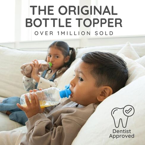 KiddiKap Original Bottle Topper, Silicone Sippy Spout, 3 Pack, Fits 28mm | 98% Spill Proof, Fits 28mm Standard Bottles, Dishwasher Safe, Ages 12 Months+ in Kuwait