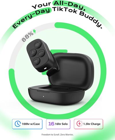Stouchi Bluetooth 5.4 Scrolling Ring for TikTok, Rock-solid Connection, 100Hrs Battery, Comfort Wear Fingertip Wireless Bluetooth Remote Control, Compatible with iPhone, iPad and Android Phones/Tablet in Kuwait
