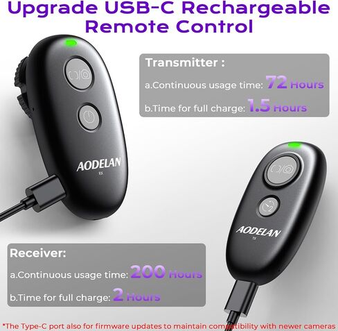 for Sony Camera Rechargeable Remote Shutter Release - AODELAN Wireless & Wired Remote Control for Sony A7 IV, A7R V, A7S III, A9 III, FX3, FX2,A1, A1 II, RX100 VI, RX10 IV, A7RIVA, A7RIIIA, A9 II in Kuwait