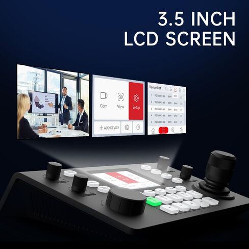 Hsility PTZ Controller Camera Controller POE Network 4D Joystick Decoding Keyboard Indoor with 5 Inch LCD Screen, 480p in Kuwait