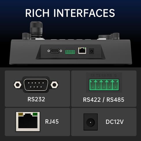 Hsility PTZ Controller Camera Controller POE Network 4D Joystick Decoding Keyboard Indoor with 5 Inch LCD Screen, 480p in Kuwait