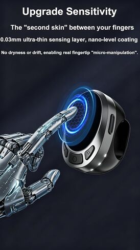 Tiktok Scrolling Ring,Air Finger Ring Mouse with a Touchpad, Portable Handheld Bluetooth 5.3 Wireless Scroller Remote Control Page Turner for i-Phone/i-Pad/Android/PC/Camera/Video Recording/Kindle App in Kuwait