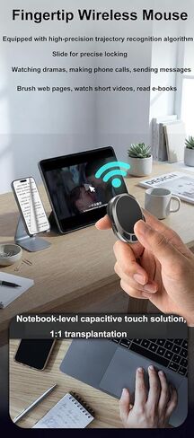 Tiktok Scrolling Ring,Air Finger Ring Mouse with a Touchpad, Portable Handheld Bluetooth 5.3 Wireless Scroller Remote Control Page Turner for i-Phone/i-Pad/Android/PC/Camera/Video Recording/Kindle App in Kuwait