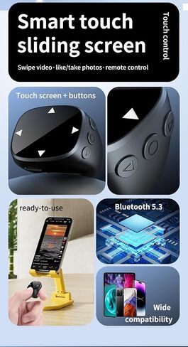 Tiktok Scrolling Ring,Air Finger Ring Mouse with a Touchpad, Portable Handheld Bluetooth 5.3 Wireless Scroller Remote Control Page Turner for i-Phone/i-Pad/Android/PC/Camera/Video Recording/Kindle App in Kuwait