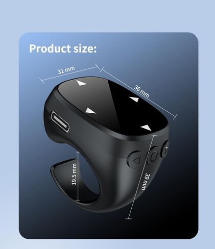 Tiktok Scrolling Ring,Air Finger Ring Mouse with a Touchpad, Portable Handheld Bluetooth 5.3 Wireless Scroller Remote Control Page Turner for i-Phone/i-Pad/Android/PC/Camera/Video Recording/Kindle App in Kuwait