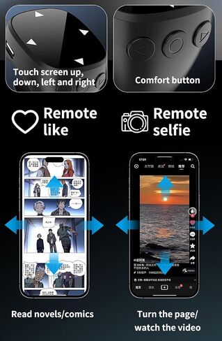 Tiktok Scrolling Ring,Air Finger Ring Mouse with a Touchpad, Portable Handheld Bluetooth 5.3 Wireless Scroller Remote Control Page Turner for i-Phone/i-Pad/Android/PC/Camera/Video Recording/Kindle App in Kuwait