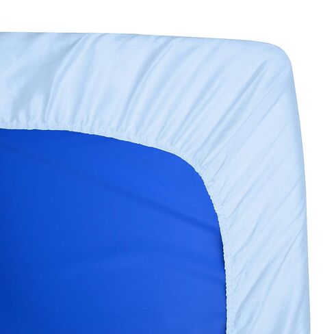 American Baby Company 2 Pack 100% Cotton Percale Fitted Nap Mat Sheet with Elastic Corners 24" x 48" x 4" - Soft & Breathable Rest Mat Sheet or Nap Mat Cover for Daycare & Preschool, Blue in Kuwait