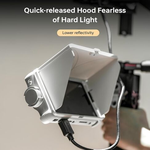 VILTROX DC-V1 Touchscreen Camera Video Monitor, 5.5 Inch 4K HDMI in/Out Video Field Monitor Kit with Sunshade Hood, Support Battery and USB-C, 3D LUT, HDR, 1920X1080（DC-550 Lite Upgrade, White） in Kuwait