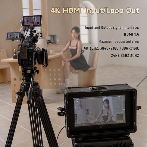 VILTROX DC-V1 Touch Screen Camera Field Monitor, 1920x1080 IPS 5.5 inch DSLR Camera Monitor with Sunshade Hood and Battery, 3D LUT HDR 4K HDMI in/Output Exposure Waveform Focus Assist Video Monitor in Kuwait