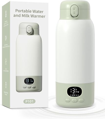 Portable Bottle Warmer for Travel, 45W Fast Charging Milk Warmer 17oz | Large Capacity, Fast Heating Breast Milk Warmer, Long Battery Life, Precise Temp Control for Car, Outdoor in Kuwait