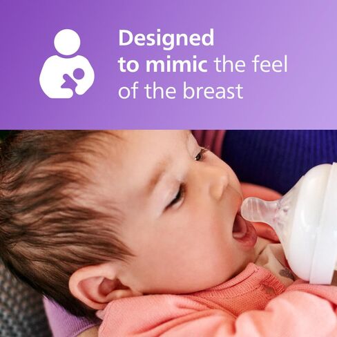 Philips Avent Natural Baby Bottles, First Flow, 2 oz, BPA-Free, 2-Pack | Baby-Controlled Flow, No-Drip Design, Reduces Colic and Gas with Anti-Colic Valve, Natural Latch-On, SCF019/25 in Kuwait