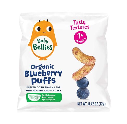 Little Bellies Organic Puffs Variety Pack, Blueberry & Apple and Cinnamon (Pack of 18) in Saudi Arabia
