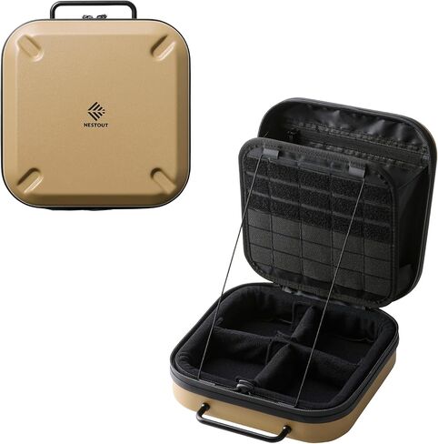 ELECOM NESTOUT Gear Storage Case, Lightweight Hard Shell, Water-Resistant, Stackable Organizer with Padded Dividers, Impact Resistant, Fits Travel Outdoor Batteries Tech Accessories in Kuwait