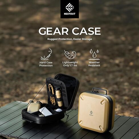 ELECOM NESTOUT Gear Storage Case, Lightweight Hard Shell, Water-Resistant, Stackable Organizer with Padded Dividers, Impact Resistant, Fits Travel Outdoor Batteries Tech Accessories in Kuwait