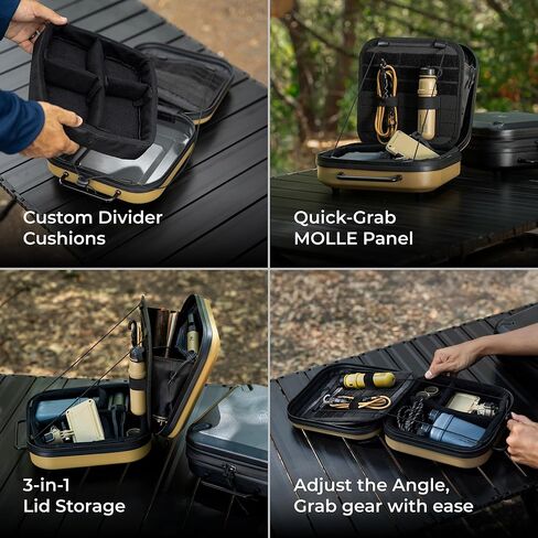 ELECOM NESTOUT Gear Storage Case, Lightweight Hard Shell, Water-Resistant, Stackable Organizer with Padded Dividers, Impact Resistant, Fits Travel Outdoor Batteries Tech Accessories in Kuwait