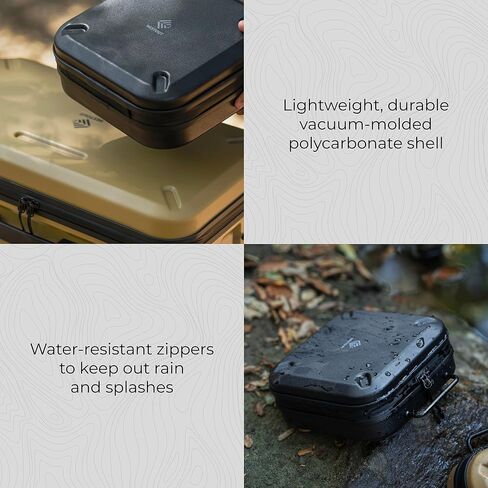 ELECOM NESTOUT Gear Storage Case, Lightweight Hard Shell, Water-Resistant, Stackable Organizer with Padded Dividers, Impact Resistant, Fits Travel Outdoor Batteries Tech Accessories in Kuwait