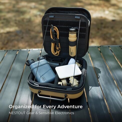 ELECOM NESTOUT Gear Storage Case, Lightweight Hard Shell, Water-Resistant, Stackable Organizer with Padded Dividers, Impact Resistant, Fits Travel Outdoor Batteries Tech Accessories in Kuwait
