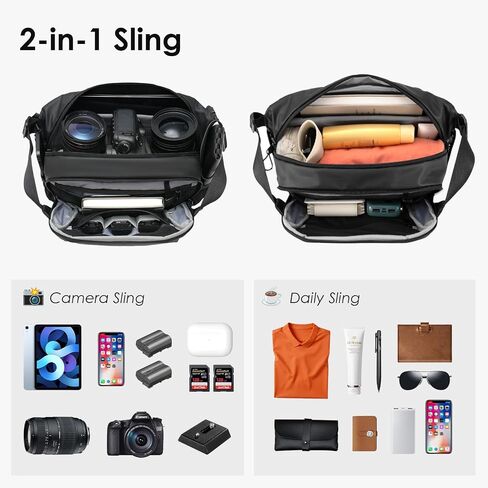 TARION Urban Camera Shoulder Sling Bag Compact 5.5L XProber | Expandable Wet/Dry Separation Pocket, Waterproof, Bottom Tripod Strap, for Mirrorless Cameras, Outdoor Photography in Kuwait