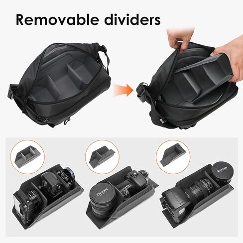 TARION Urban Camera Shoulder Sling Bag Compact 5.5L XProber | Expandable Wet/Dry Separation Pocket, Waterproof, Bottom Tripod Strap, for Mirrorless Cameras, Outdoor Photography in Kuwait