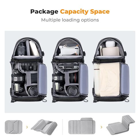 K&F CONCEPT Camera Sling Bag, DSLR/SLR/Mirrorless Camera Backpack | Shockproof Photography Bag with Tripod Holder & Removable Modular Inserts, Compatible with Canon/Nikon/Sony/Fuji, BS11 in Kuwait