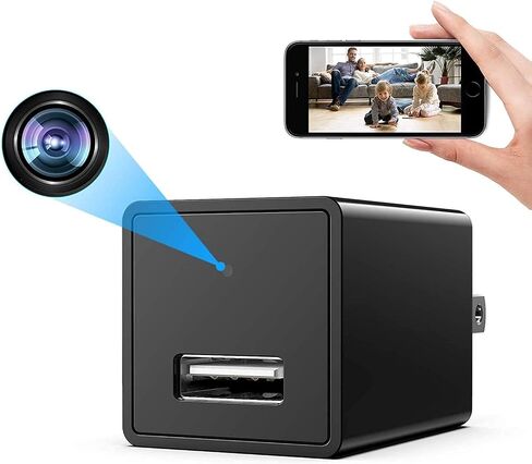 Wireless Smart Spy Small 1080P WiFi Camera Indoor Hidden Security Camera Baby Monitor Surveillance Security Cam Motion Detection with App Live Feed in Kuwait