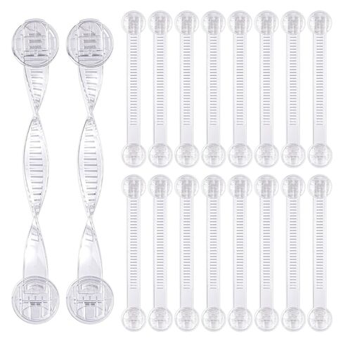 12 Pack Child Safety Cabinet Locks, Baby Proof Cabinet Latches | Baby Proofing, Adhesive Child Safety Lock, No Drill Adjustable Door Latch for Furniture, Kitchen, Fridge, Toilet, Oven in Kuwait