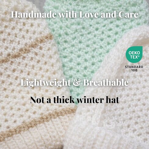 Preemie Knit Hat Set (3 Pack) – NICU Baby Caps for Premature & Micro Preemie 3–6 lbs –Handmade Hospital Small Hats in Kuwait