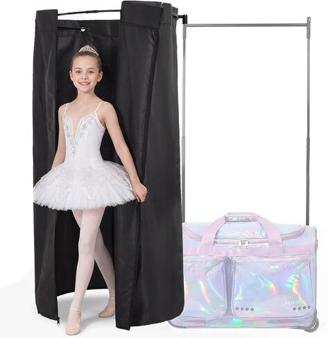 Fanwoli Changing Room System for Dance Bag with Rack, Anti-Tilt, 3rd Gen | Compatible Only with Fanwoli|360° Privacy Curtain|Dual-Side Zipper|10-Second Setup|Foldable Storage|Max height: 5.4 ft in Kuwait