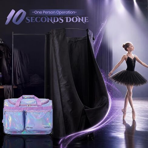 Fanwoli Changing Room System for Dance Bag with Rack, Anti-Tilt, 3rd Gen | Compatible Only with Fanwoli|360° Privacy Curtain|Dual-Side Zipper|10-Second Setup|Foldable Storage|Max height: 5.4 ft in Kuwait