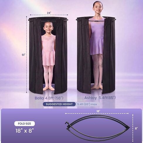 Fanwoli Changing Room System for Dance Bag with Rack, Anti-Tilt, 3rd Gen | Compatible Only with Fanwoli|360° Privacy Curtain|Dual-Side Zipper|10-Second Setup|Foldable Storage|Max height: 5.4 ft in Kuwait