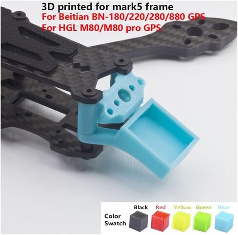 Printed GPS Module Mount TPU Holder Fixed Bracket Seat Compatible with M80 PRO BN-----180 BN-----220 BN-----280 BN-----880 FPV Racing Drone Mark5 Frame(Blue 28X28 GPS) in Kuwait