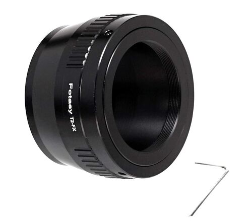 Fotasy Adjustable T2/ T Mount lens to Fuji X Adapter, T Mount to Fujifilm X Mount Adapter, Compatible with Fujifilm X-Mount Cameras X-Pro2 X-E2 X-E3 X-A5 X-M1 X-T1 X-T2 XT3 X-T10 X-T20 X-T30 X-H1 in Kuwait