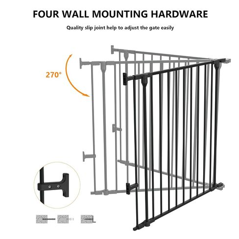 Bonnlo 120.5-Inch Metal Fireplace Fence Guard 5-Panel Baby Safety Gate/Barrier/Play Yard with Door Christmas Tree Fence Hearth Gate for Kids/Pet/Toddler/Dog/Cat, Black in Kuwait